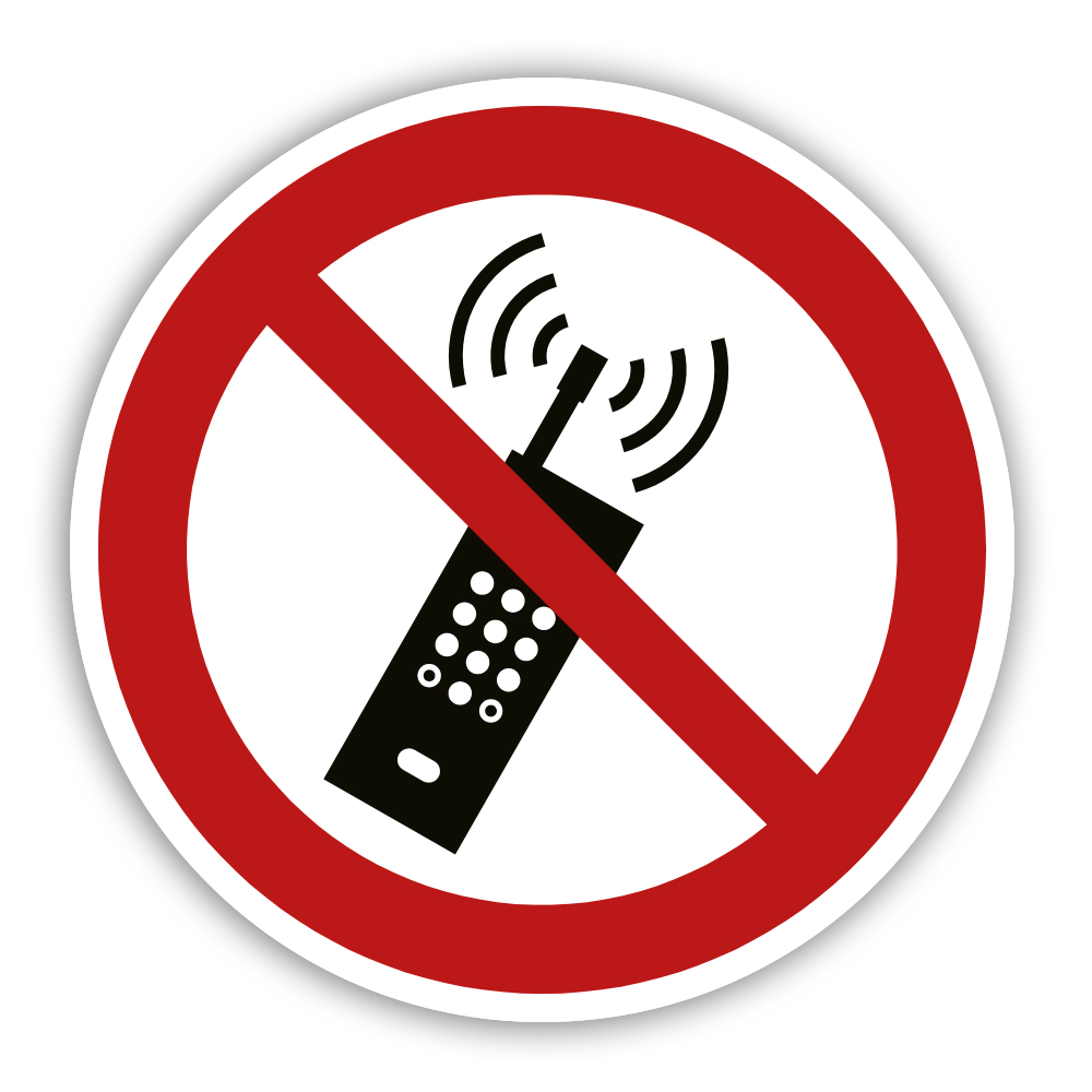P013 Aufkleber Eingeschaltete Mobiltelefone Verboten