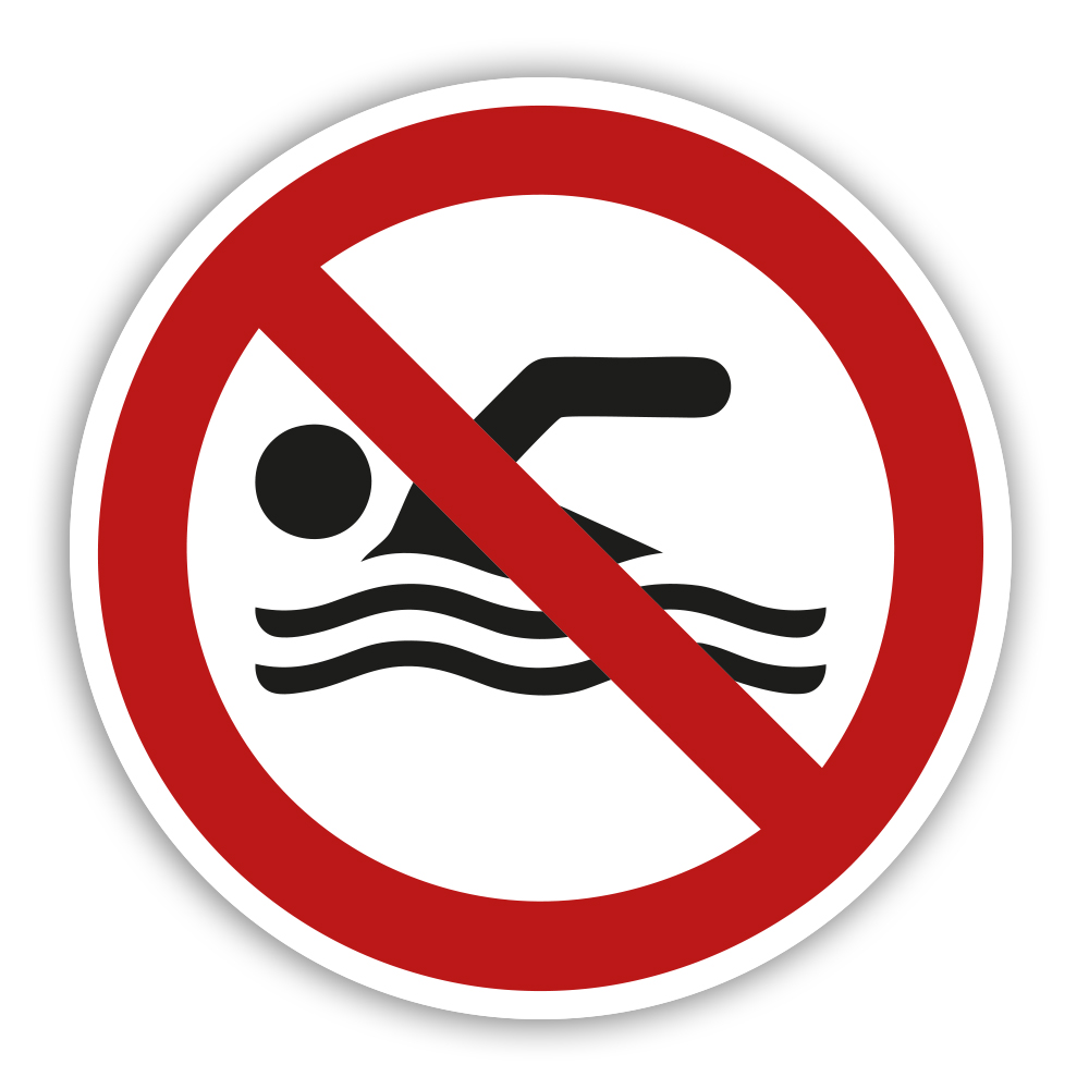 WSP002 Aufkleber Schwimmen Verboten